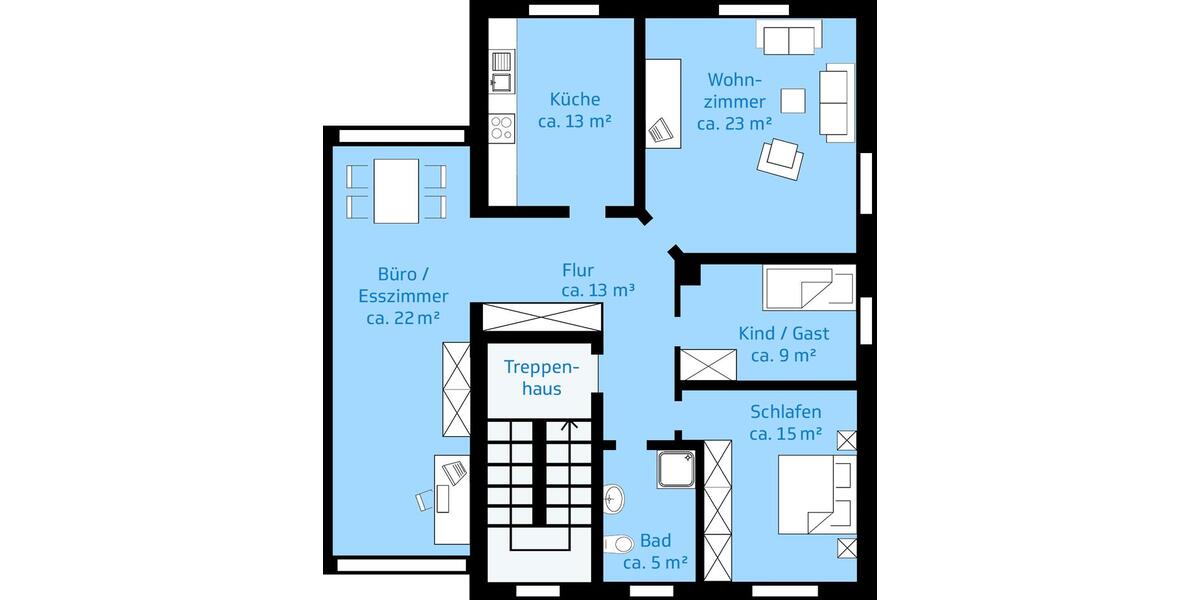 Etagenwohnung Rheda-Wiedenbrück Wiedenbrück - 3.5 Zimmer, 101 m&sup2;, 795&euro; | Angebot:25603327