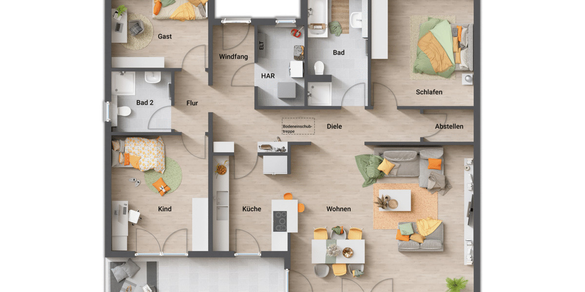 Bungalow Rödinghausen Schwenningdorf - 5 Zimmer, 127 m&sup2;, 376.850&euro; | Angebot:25706780