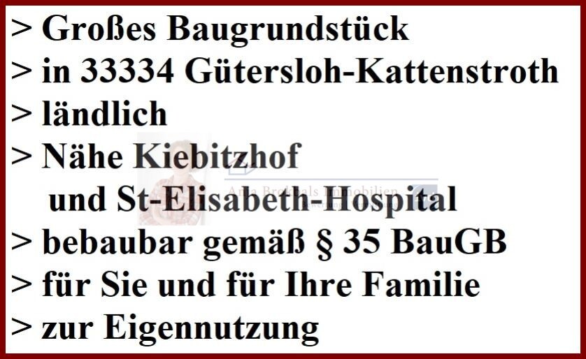 Baugrundstück in Kattenstroth - bauträgerfrei und provisionsfrei für Käufer zimmer