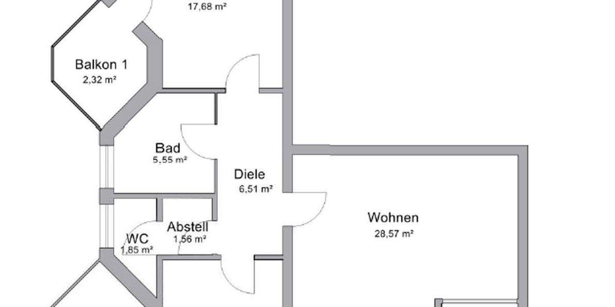 Provisionsfrei, Attraktive 2-Zimmer-Wohnung mit drei Balkonen und TG in der Innenstadt 2 zimmer