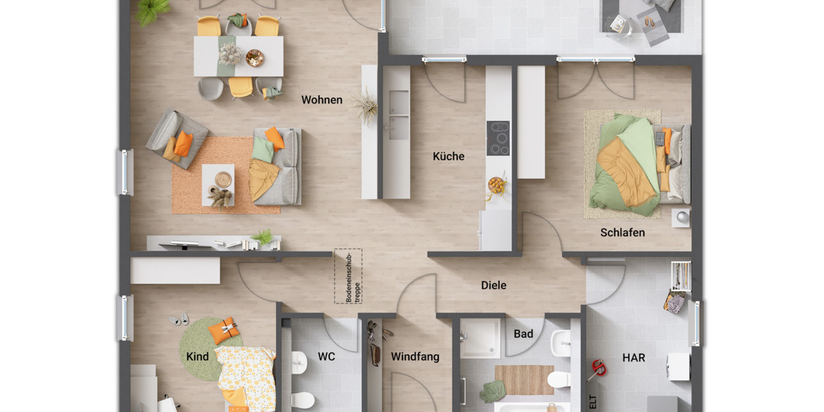 Bungalow Vlotho - 3 Zimmer, 108 m&sup2;, 386.150&euro; | Angebot:25706972