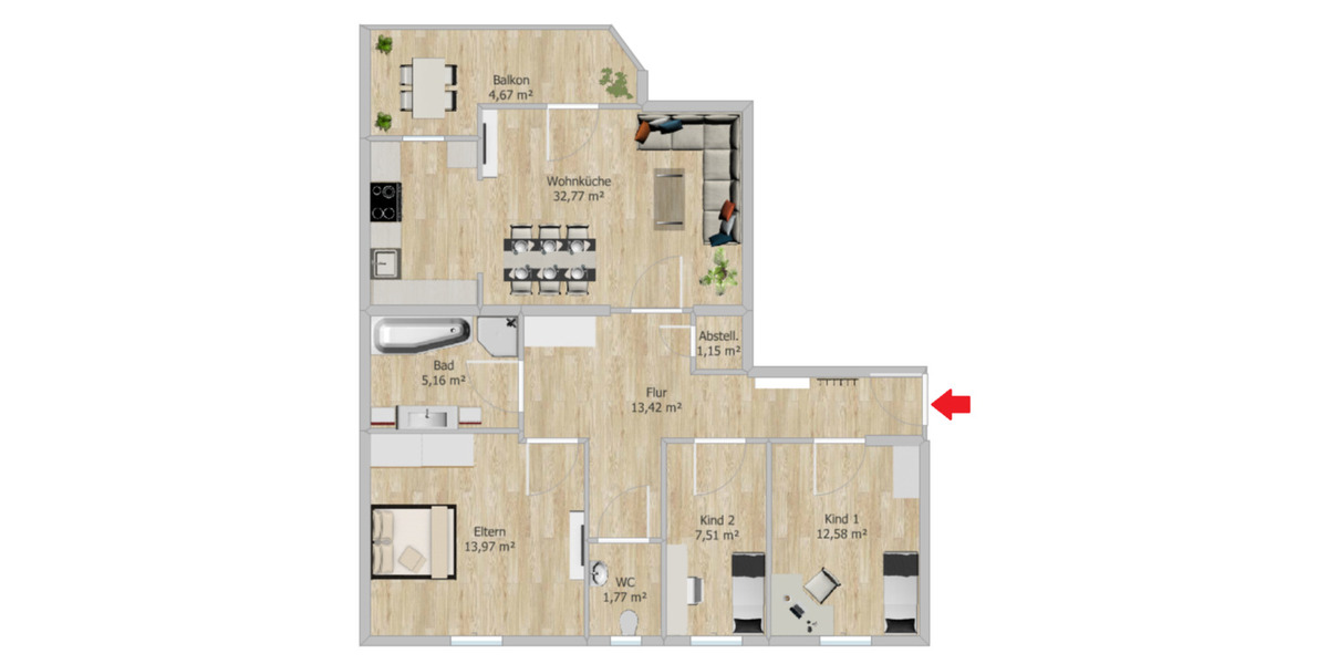 Etagenwohnung Bielefeld Senne - 4 Zimmer, 92 m&sup2;, 1.400&euro; | Angebot:25405151
