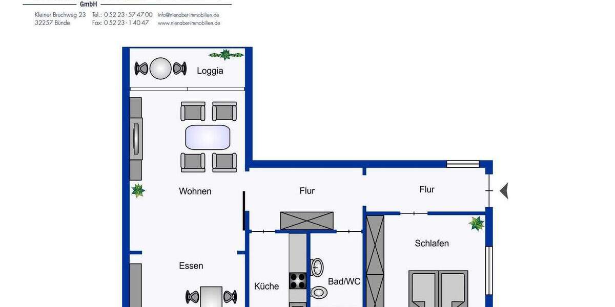 Etagenwohnung Bünde - 2 Zimmer, 70 m&sup2;, 700&euro; | Angebot:24918167