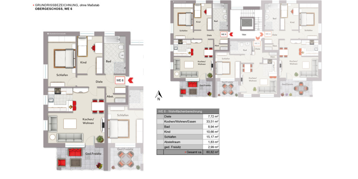 Etagenwohnung Schloß Holte-Stukenbrock Schloß Holte - 3 Zimmer, 80 m&sup2;, 334.300&euro; | Angebot:25708848