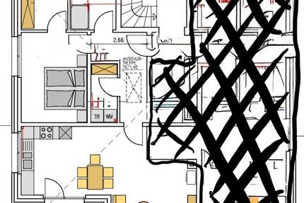 Wohnung 75m2 im 1. OG mit Küche, Balkon und Carport in Boke 1.5 zimmer