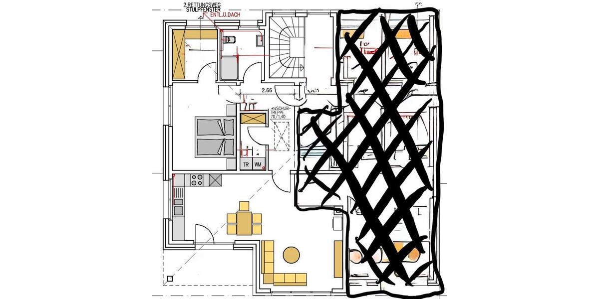 Wohnung 75m2 im 1. OG mit Küche, Balkon und Carport in Boke 1.5 zimmer