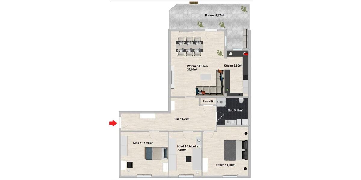 Ruhig gelegene 4-Zimmer Wohnung, Waldrand, Südausrichtung 4 zimmer