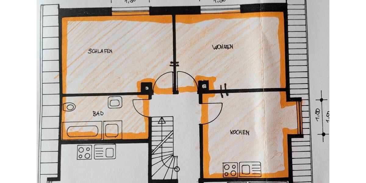 Etagenwohnung Bielefeld Schildesche - 2 Zimmer, 50 m&sup2;, 620&euro; | Angebot:26415594