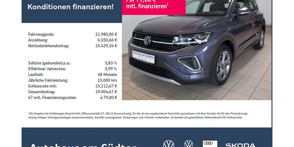 VW T-Cross 12.000 km 21.580 &euro; Rietberg 33397
