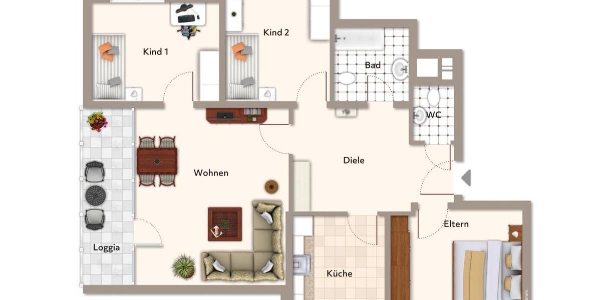 Eigentumswohnung 4ZKB, Balkon und PKW-Stellplatz 4 zimmer