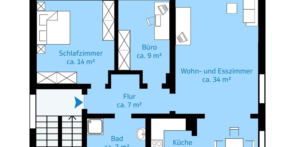 Etagenwohnung Verl - 3 Zimmer, 80 m&sup2;, 790&euro; | Angebot:24753488
