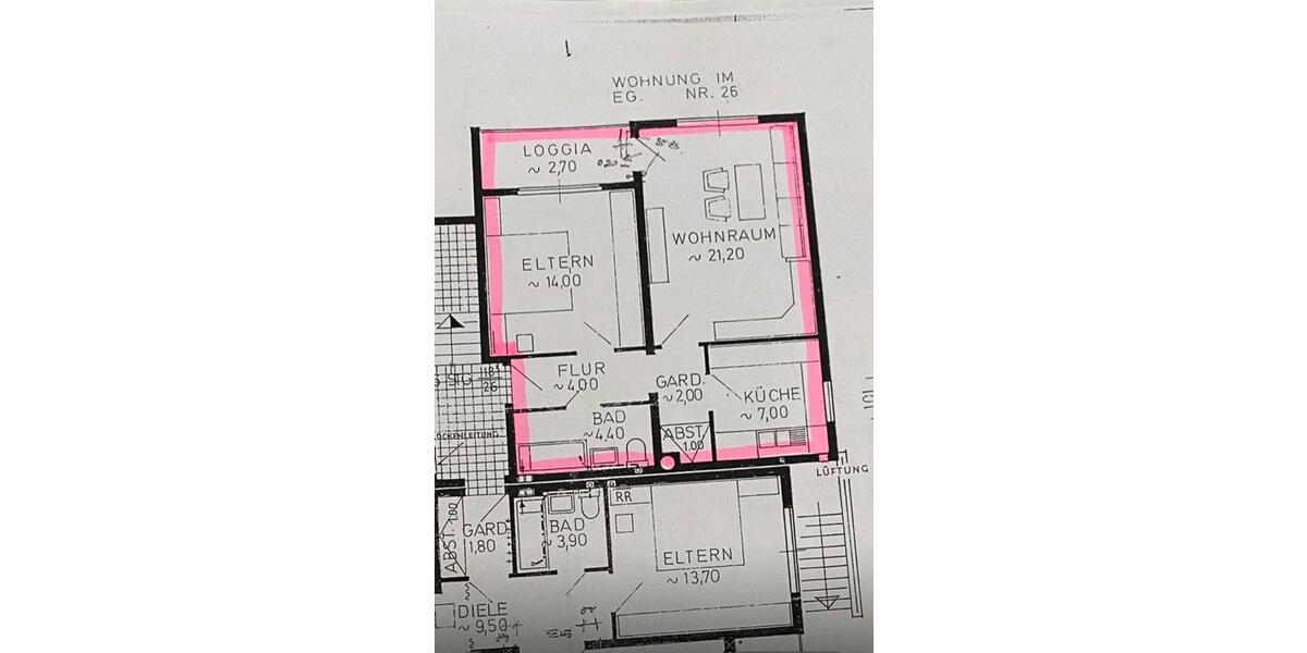 Etagenwohnung Bielefeld Heepen - 2 Zimmer, 56 m&sup2;, 145.000&euro; | Angebot:26528500
