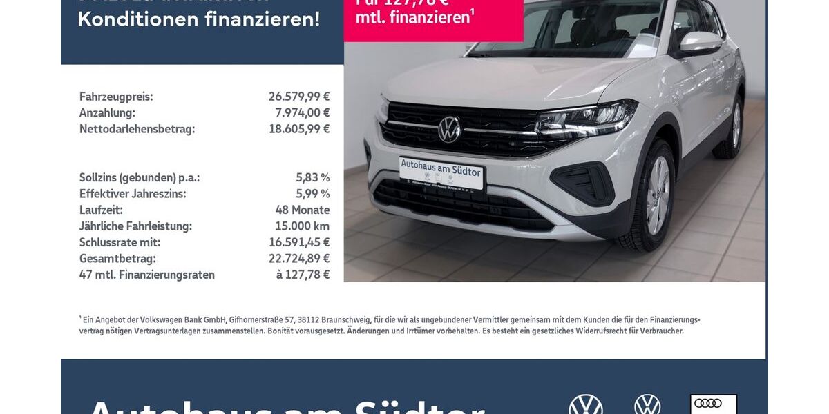 VW T-Cross 4.017 km 26.580 &euro; Rietberg 33397