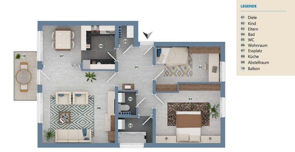 Etagenwohnung Oerlinghausen - 3 Zimmer, 74 m&sup2;, 550&euro; | Angebot:25434218