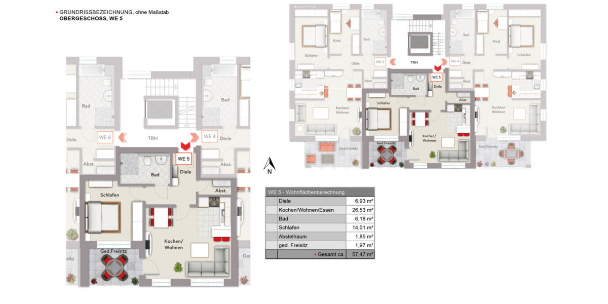 Etagenwohnung Schloß Holte-Stukenbrock Schloß Holte - 2 Zimmer, 57 m&sup2;, 244.600&euro; | Angebot:25708845