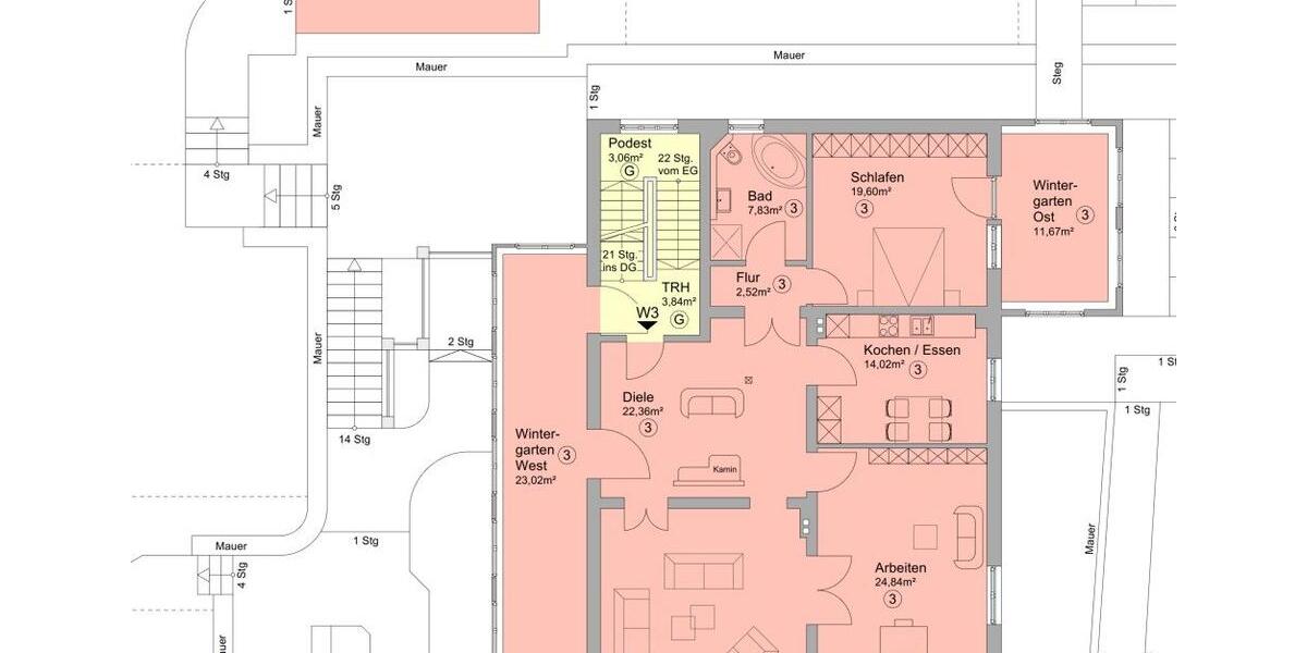 Etagenwohnung Detmold Hiddesen - 4 Zimmer, 162 m&sup2;, 330.000&euro; | Angebot:27147426