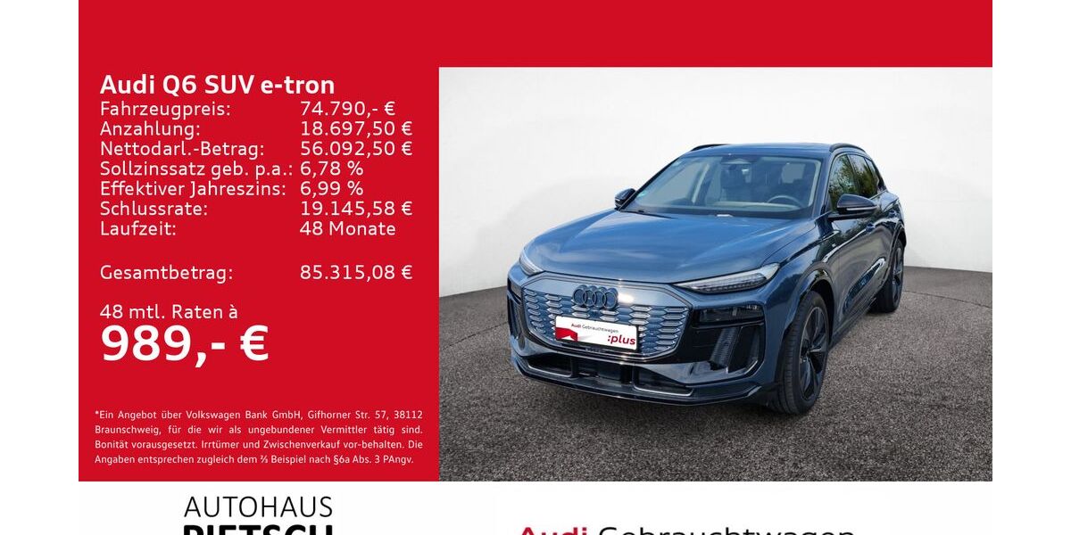 Audi Q6 e-tron 5.036 km 72.970 &euro; Bünde 32257