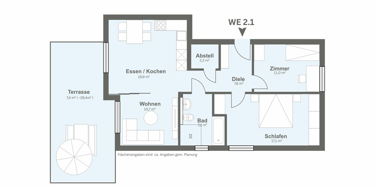 Terrassenwohnung Bielefeld Jöllenbeck - 3 Zimmer, 83 m&sup2;, 332.000&euro; | Angebot:26330156