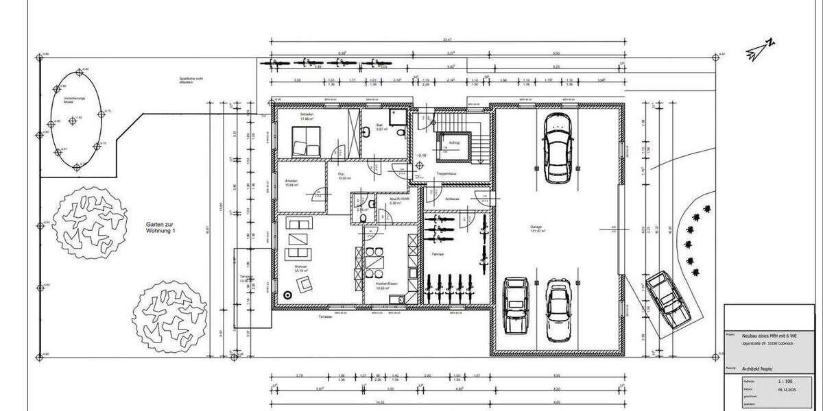 Neubau Erdgeschosswohnung | KfW 40 + QNG | ca. 105 m² | 3ZKB | Garage | PROVISIONSFREI 3 zimmer