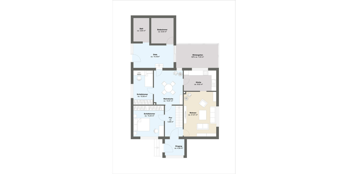 Einfamilienhaus mit Potenzial – ruhige Lage, nur ein Nachbar - Einfamilienhaus Hüllhorst | Angebot:22941402
