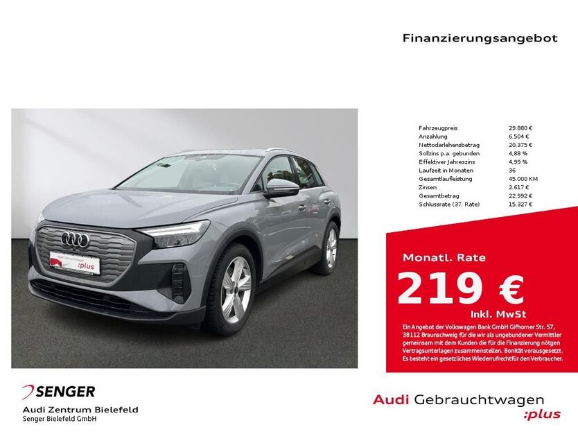 Audi Q4 e-tron 29.324 km 28.580 € Bielefeld 33609