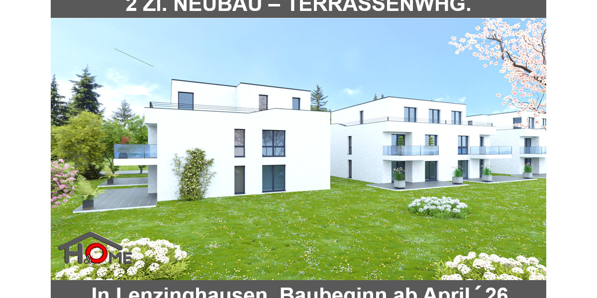 EH40 NEUBAU. 2 Zi. TERRASSENWOHNUNG. KfW- Fördermittel möglich. 2 zimmer