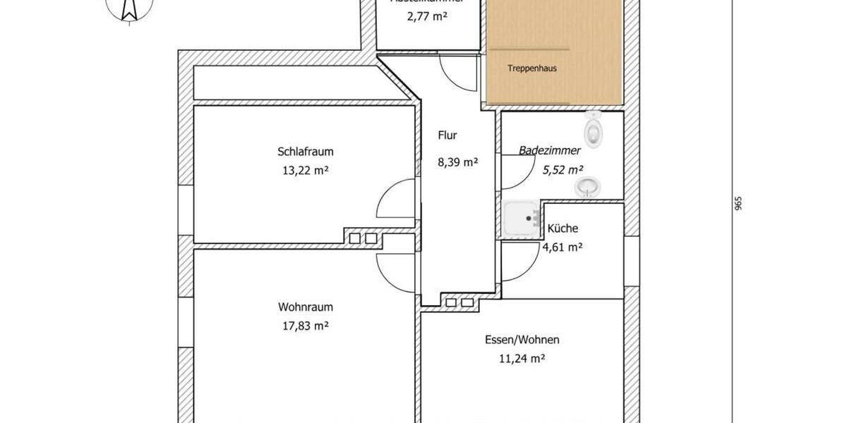 Dachgeschoßwohnung Bielefeld Heepen - 1 Zimmer, 50 m&sup2;, 300&euro; | Angebot:25784128
