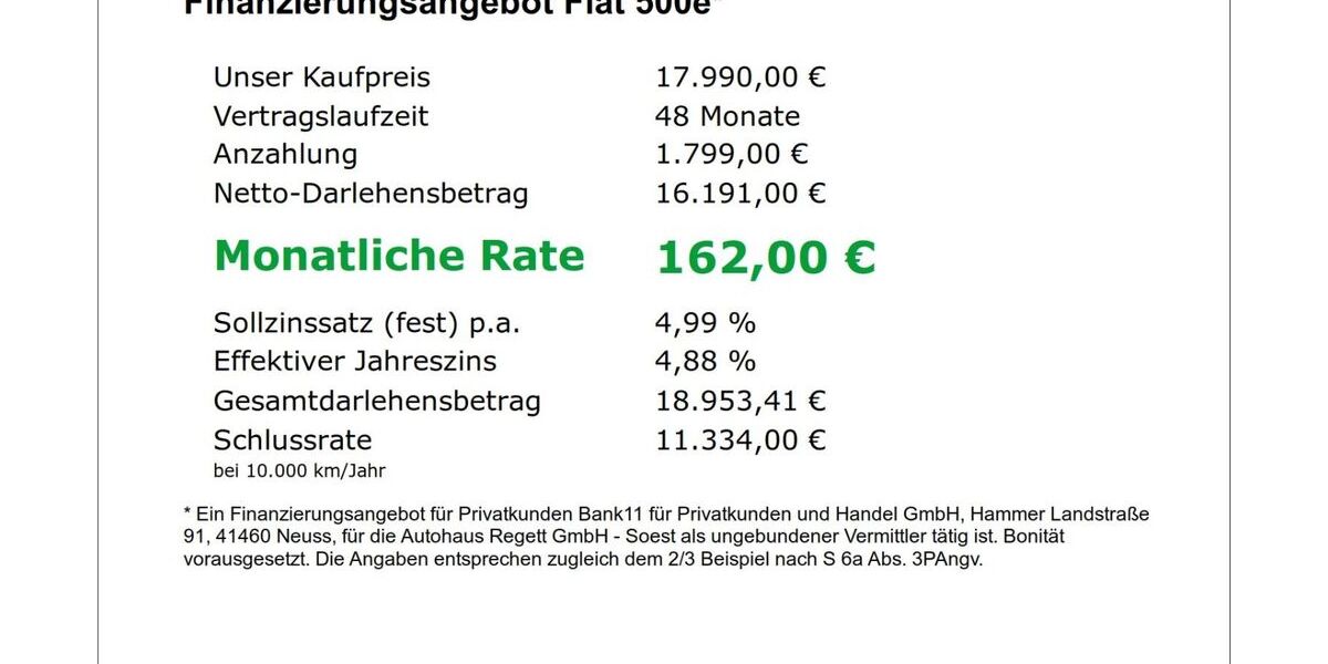 Fiat 500e 62.683 km 17.990 &euro; Delbrück-Westenholz 33129