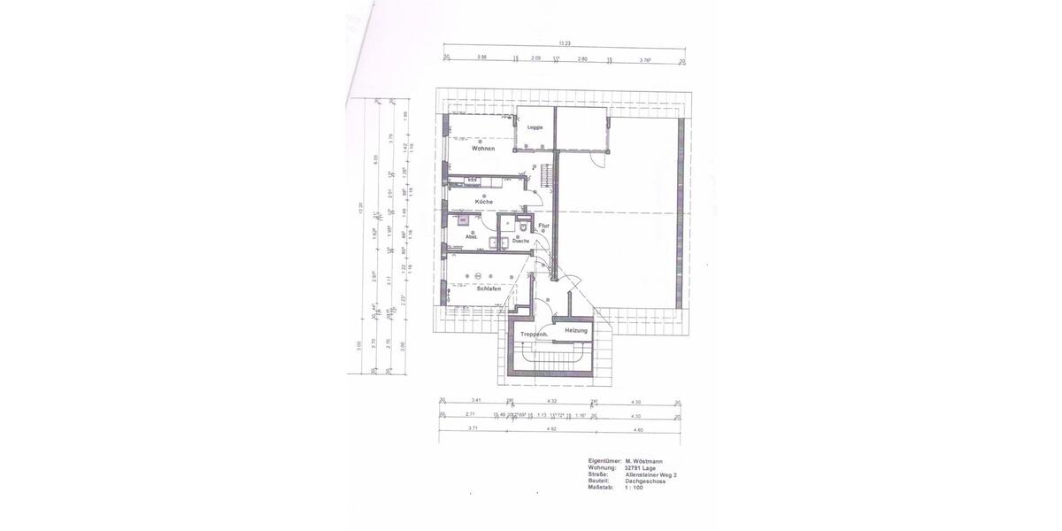 schöne 60m2 3-Zimmer Wohnung im DG mit EBK, Loggia und Stellplatz 3 zimmer