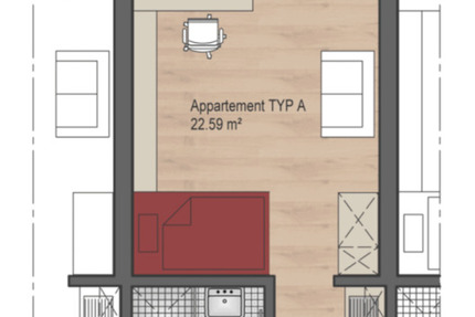 Studentenappartements zu vermieten 1 zimmer