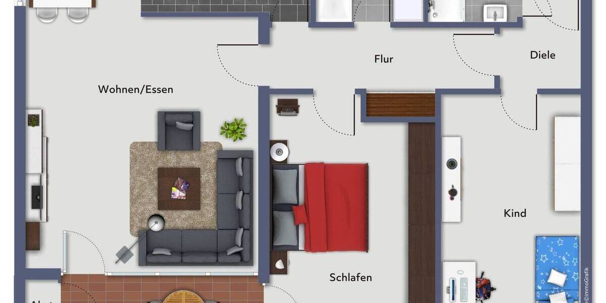 Etagenwohnung Bielefeld Hillegossen - 3 Zimmer, 85 m&sup2;, 700&euro; | Angebot:26893199
