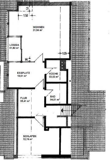 Etagenwohnung Bielefeld Brackwede - 2 Zimmer, 70 m&sup2;, 600&euro; | Angebot:24794080