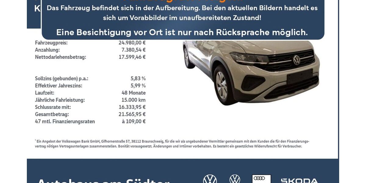 VW T-Cross 8.355 km 24.980 &euro; Rietberg 33397