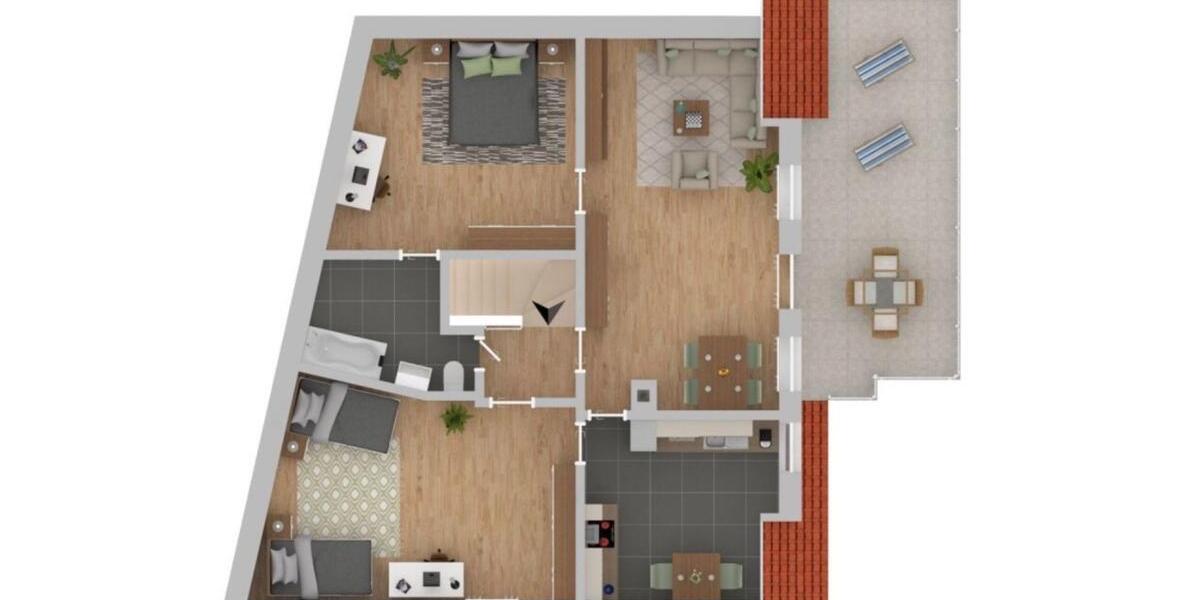 Helle, gut geschnittene 3 ZKB Dachgeschoß Wohnung 84 m² mit EBK und großer Dachterrasse Bielefeld Schildesche Ortskern 3 zimmer