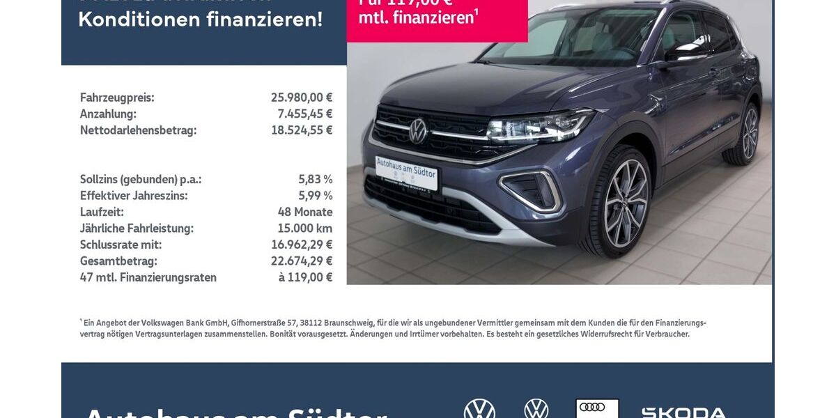VW T-Cross 27.000 km 25.980 &euro; Rietberg 33397