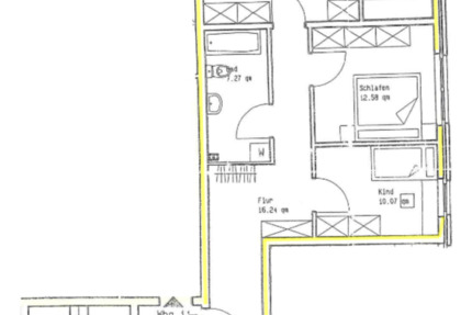2-Zimmer Wohnung mit Balkon im 1.OG 3 zimmer