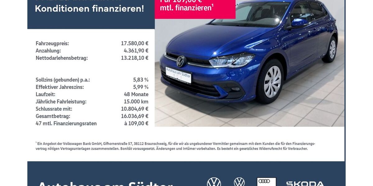 VW Polo 22.611 km 17.580 &euro; Rietberg 33397