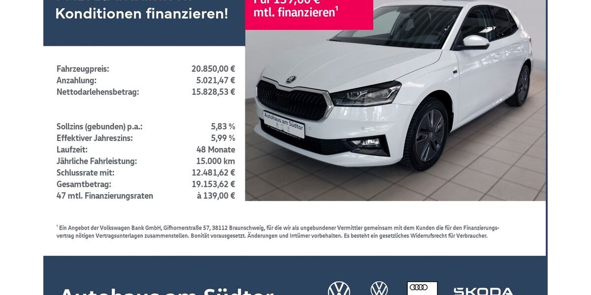 Skoda Fabia 19.955 km 20.850 &euro; Rietberg 33397