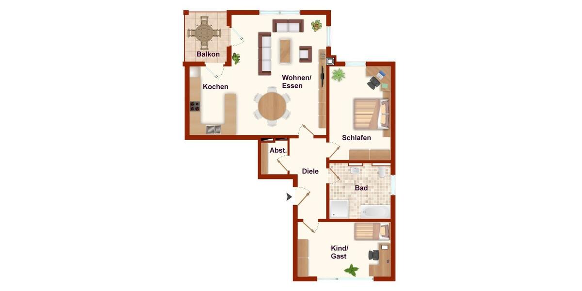 Etagenwohnung Bielefeld Senne - 3 Zimmer, 88 m&sup2;, 1.050&euro; | Angebot:26180087