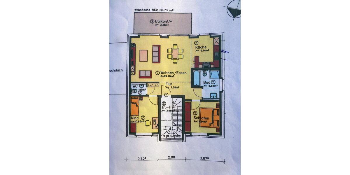 Etagenwohnung Gütersloh Kattenstroth - 3 Zimmer, 80 m&sup2;, 1.280&euro; | Angebot:25613629