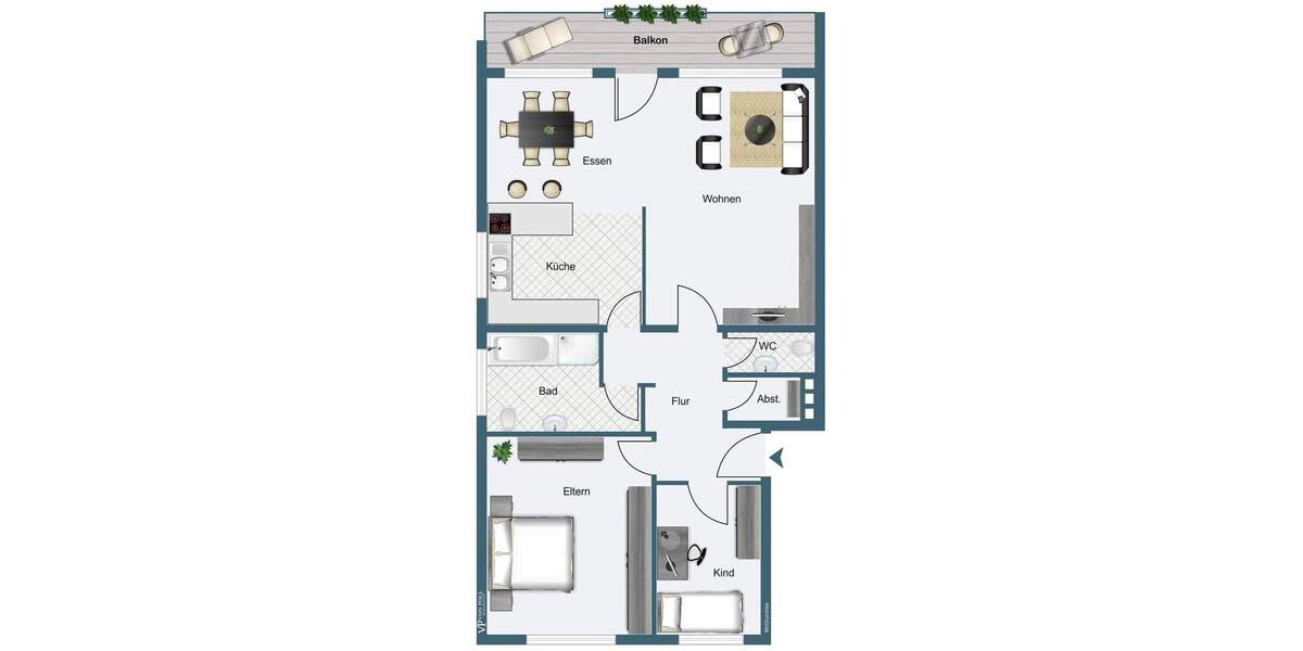 Etagenwohnung Gütersloh Innenstadt - 3 Zimmer, 87 m&sup2;, 179.000&euro; | Angebot:25643521