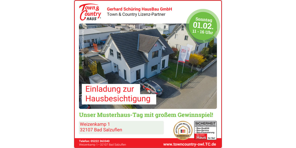 Einladung zum Musterhaustag am 1. Februar 2026 6 zimmer