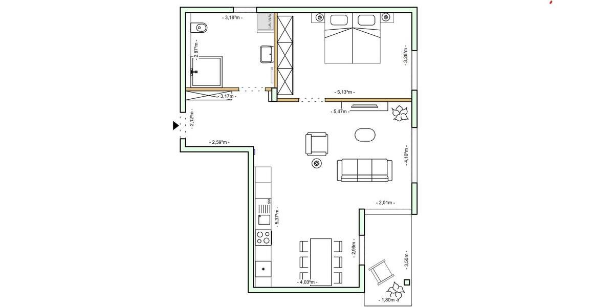 Etagenwohnung Detmold Hiddesen - 2 Zimmer, 70 m&sup2;, 440&euro; | Angebot:26636786
