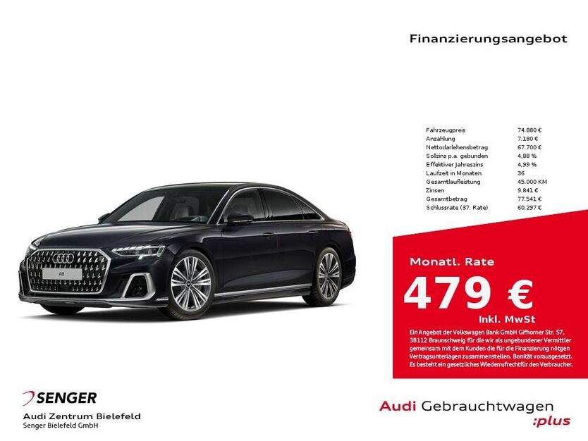 Audi A8 29.240 km 74.880 € Bielefeld 33609