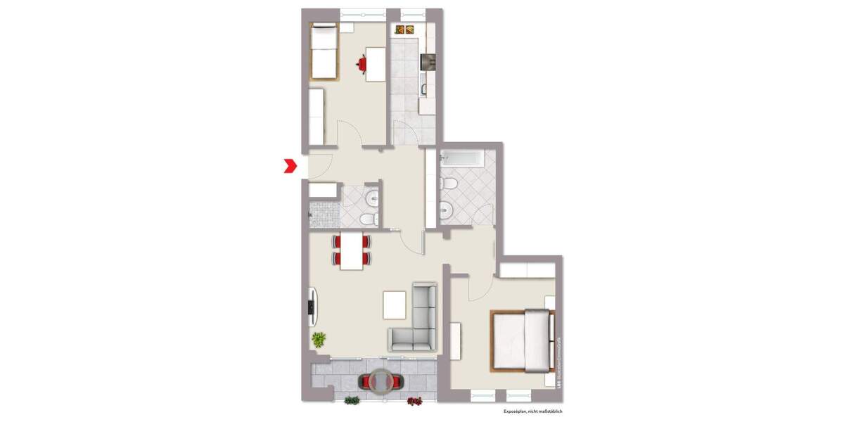 Etagenwohnung Bielefeld Schildesche - 3 Zimmer, 80 m&sup2;, 215.000&euro; | Angebot:25734242