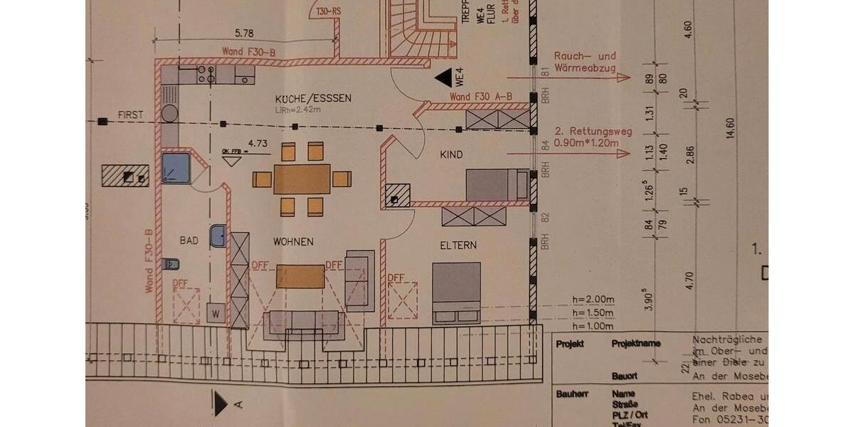 Dachgeschoßwohnung Detmold Hakedahl - 3 Zimmer, 100 m&sup2;, 1.100&euro; | Angebot:25660318