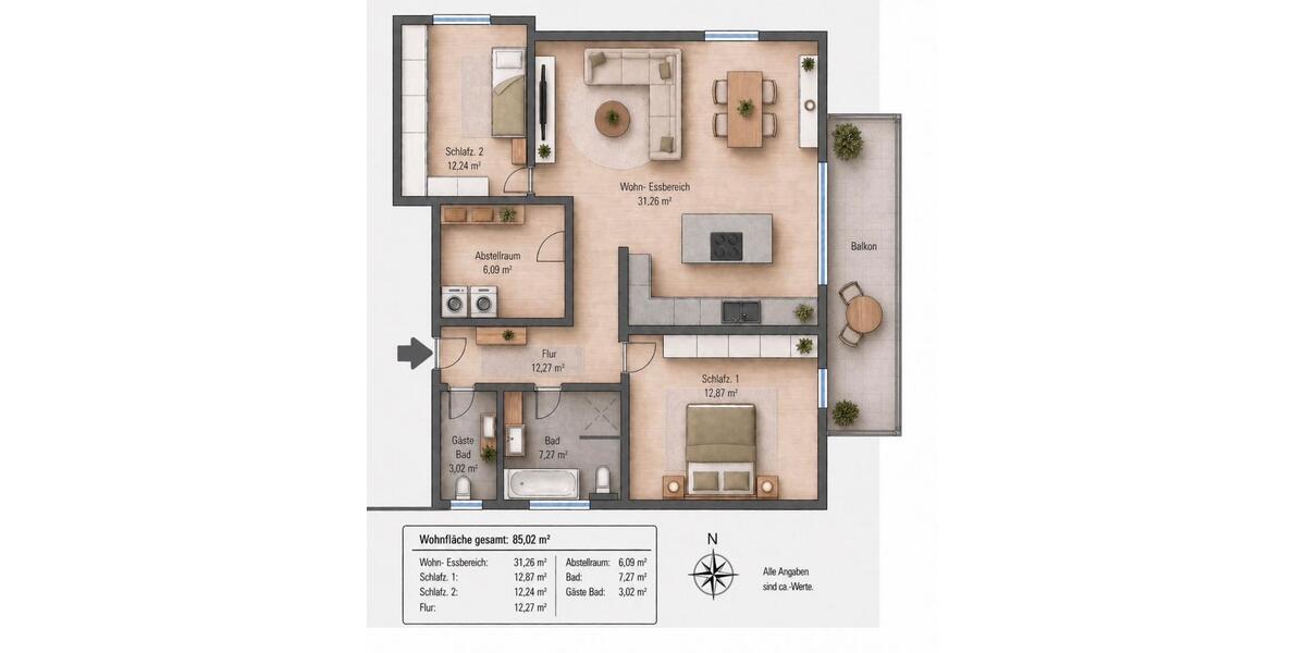Dachgeschoßwohnung Detmold Hiddesen - 3 Zimmer, 85 m&sup2;, 320.000&euro; | Angebot:26597759