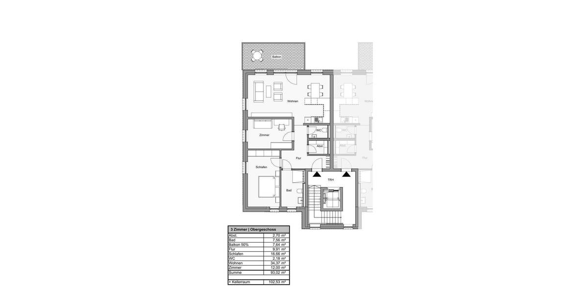Etagenwohnung BI-Senne Senne - 3 Zimmer, 93 m&sup2;, 1.300&euro; | Angebot:25797283