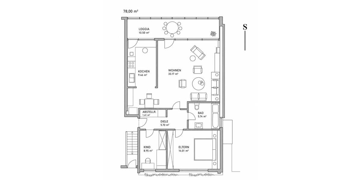 Dachgeschoßwohnung Bünde - 3 Zimmer, 78 m&sup2;, 169.000&euro; | Angebot:26865124