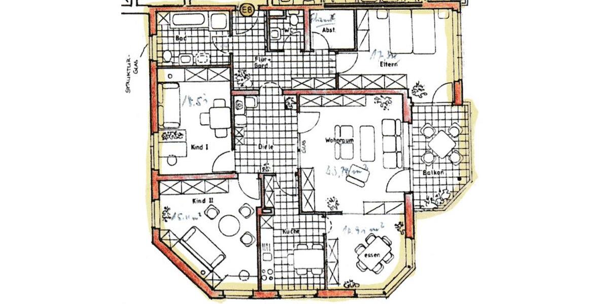 Etagenwohnung Bad Rothenfelde - 4.5 Zimmer, 132 m&sup2;, 1.100&euro; | Angebot:26491365